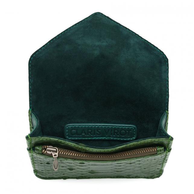 Claris Virot Porte Cartes Python Vert Bronze