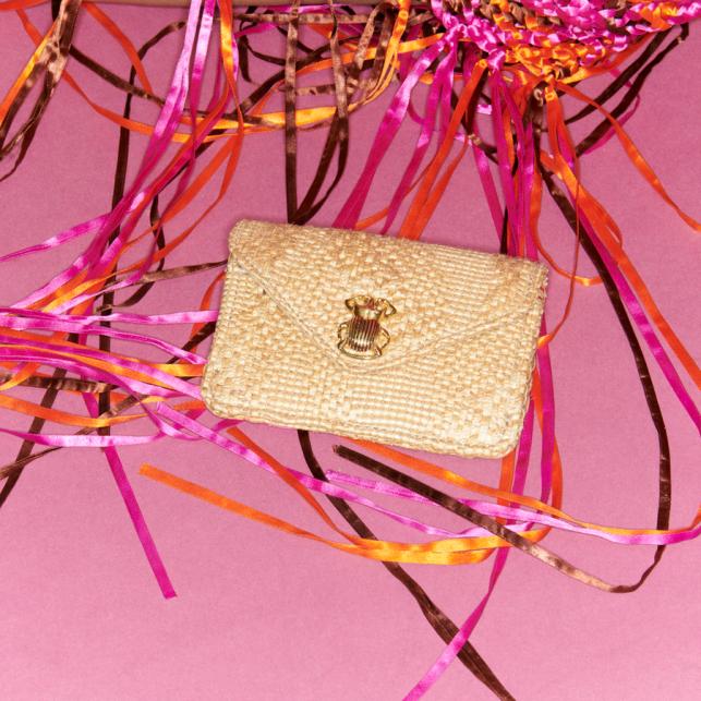 Claris Virot Porte Cartes Tissu Alex Façon Raphia