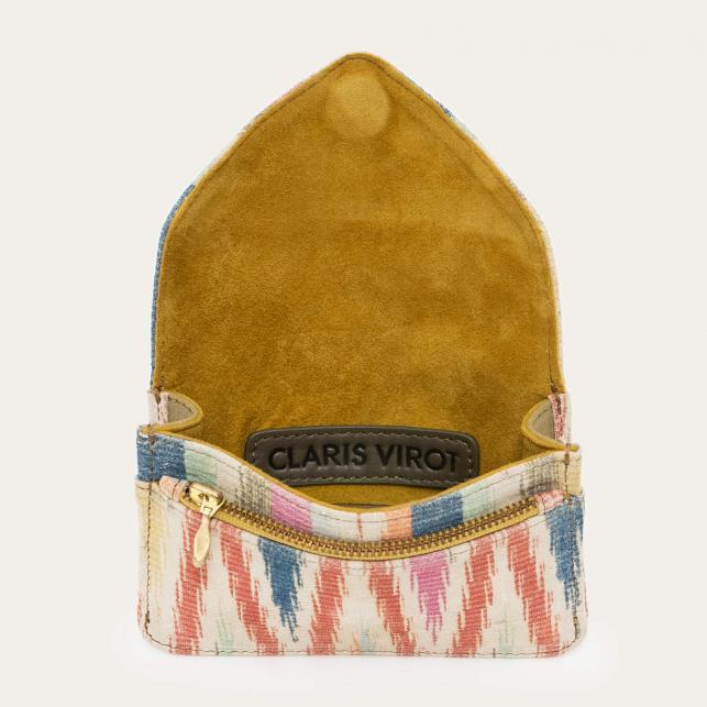 Claris Virot Porte Cartes Veau Velours Alex Aztec