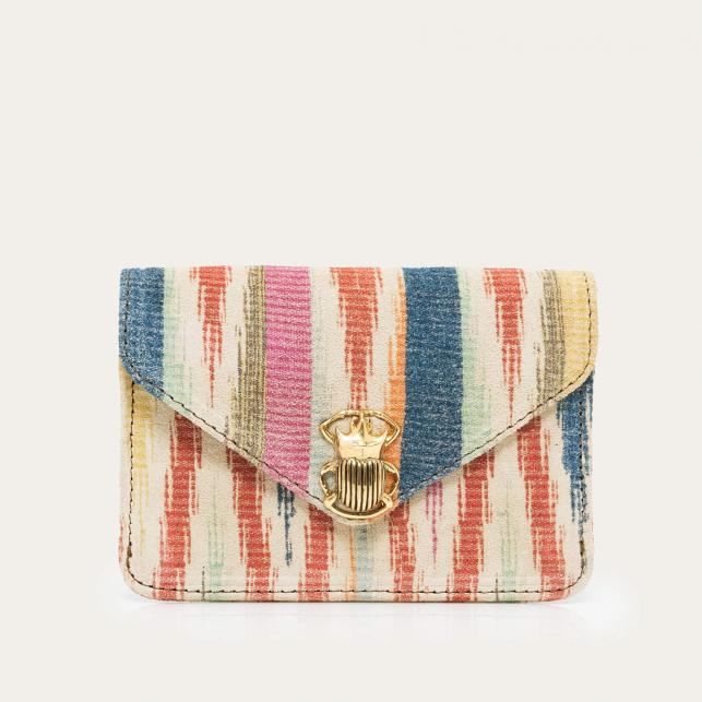 claris virot Porte Cartes Veau Velours Alex Aztec