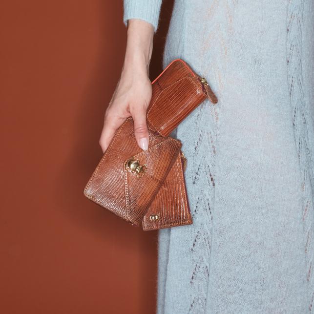 Claris Virot Porte-Monnaie Lézard Karl Ecorce