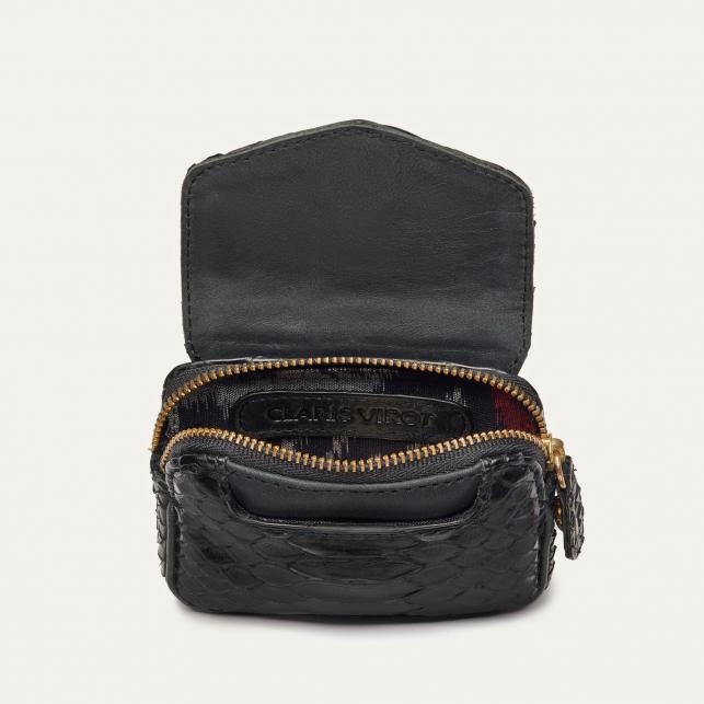 Claris Virot Porte-Monnaie Python Karl Noir