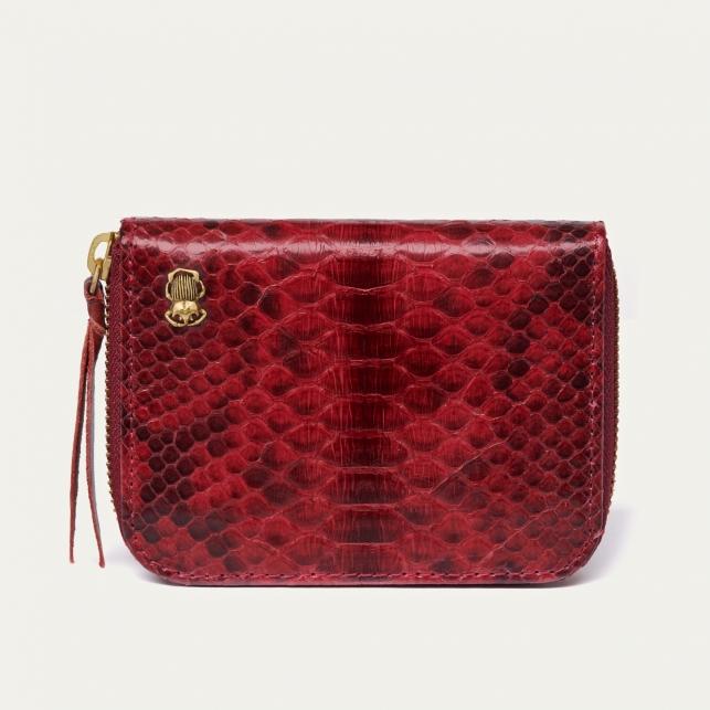 claris virot Portefeuille Python Mini Bob Bordeaux