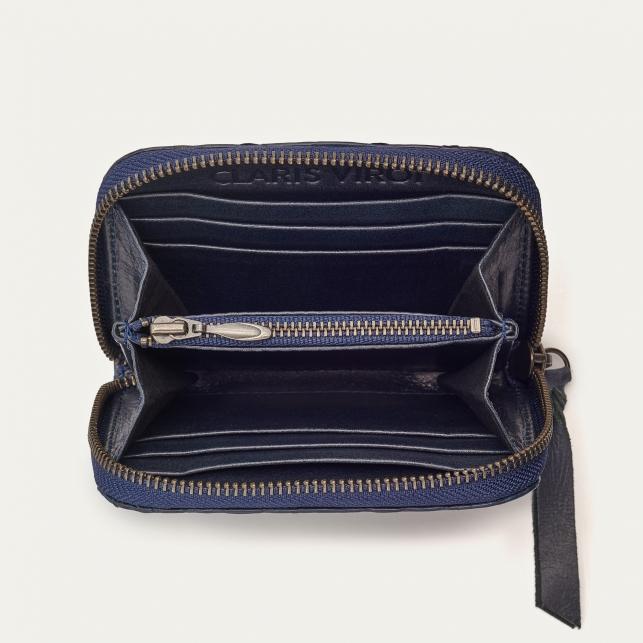 Claris Virot Portefeuille Python Mini Bob Navy