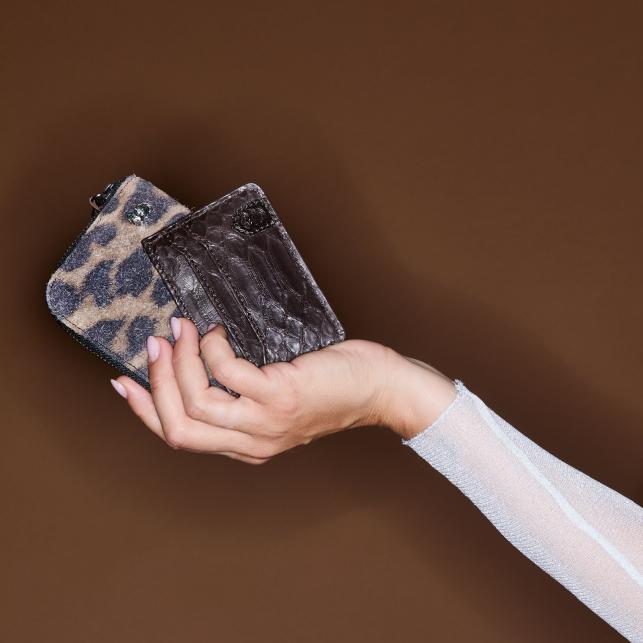 Claris Virot Portefeuille Python Mini Bob Navy