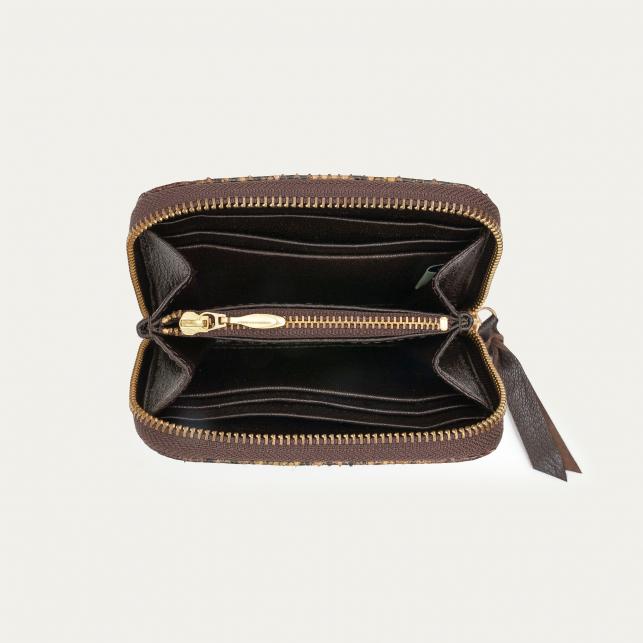 Claris Virot Portefeuille Python Mini Bob Navy