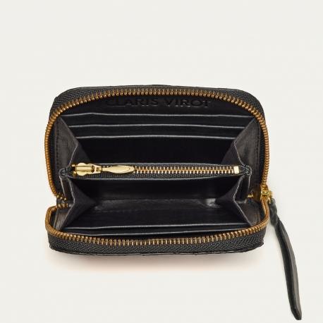Claris Virot Portefeuille Python Mini Bob Noir