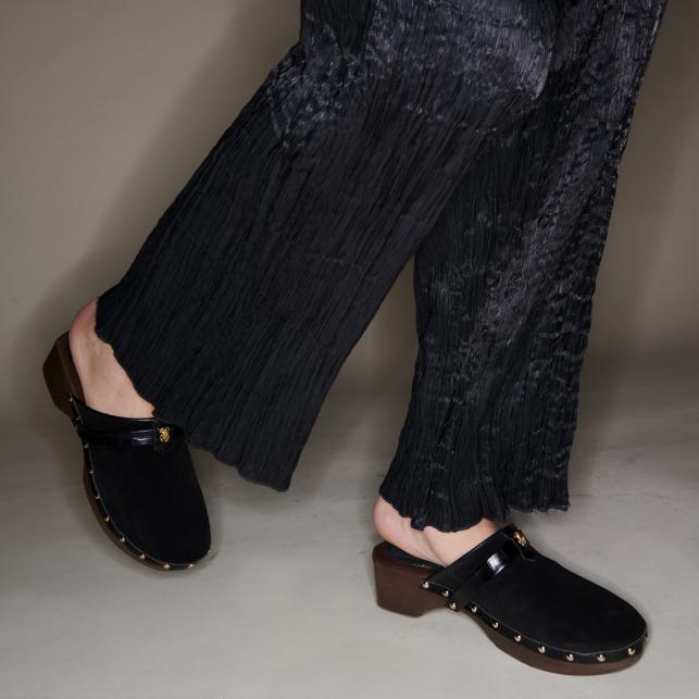 Claris Virot Sabot Arlette Cuir Noir