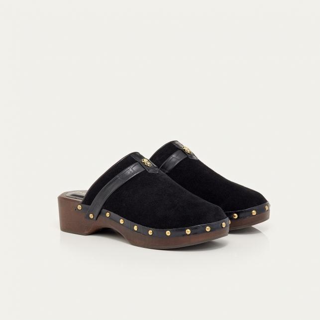 Claris Virot Sabot Arlette Cuir Noir