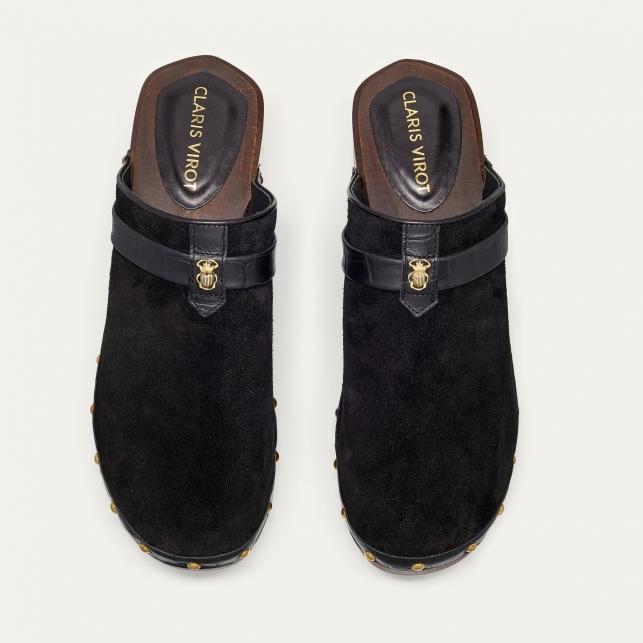 Claris Virot Sabot Arlette Cuir Noir