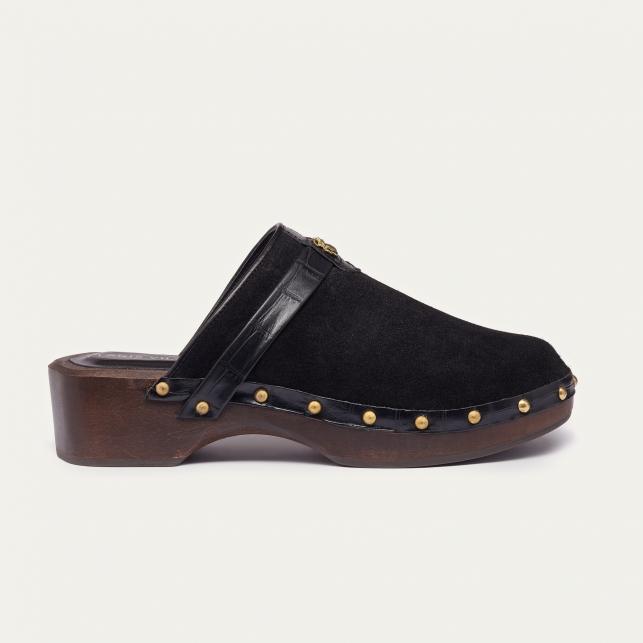 claris virot Sabot Arlette Cuir Noir