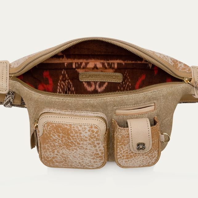 Claris Virot Sac Banane Cuir Romeo Sable Blanc