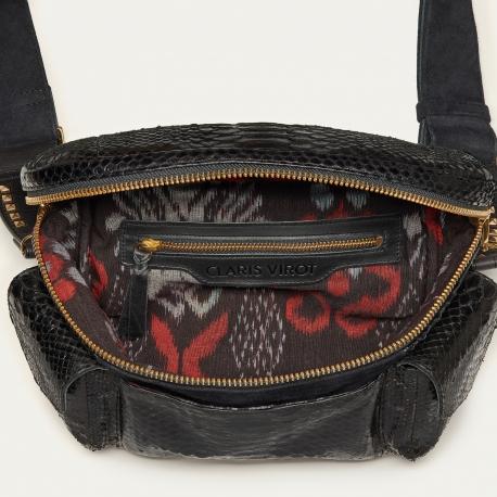 Claris Virot Sac Banane Python Jules Noir