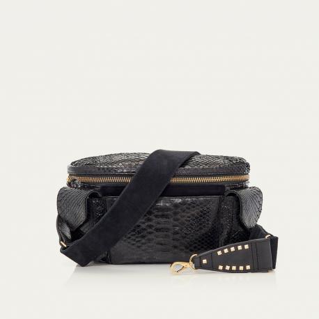 Claris Virot Sac Banane Python Jules Noir