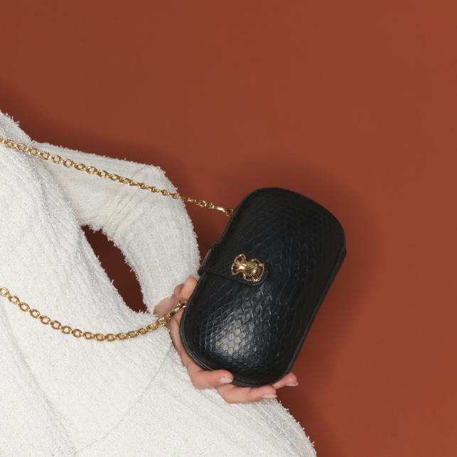 Claris Virot Sac Chiara Python Noir