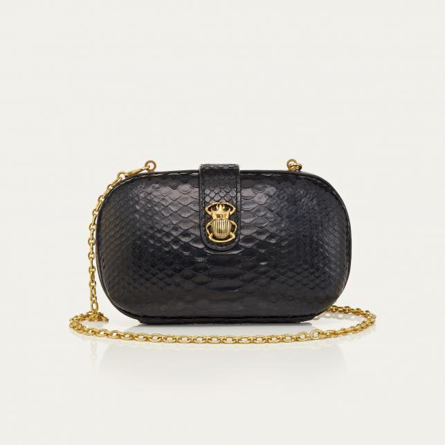 Claris Virot Sac Chiara Python Noir