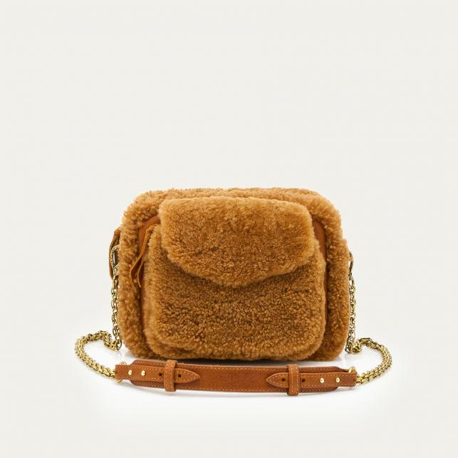 claris virot Sac Cuir Charly Peau Lainée Cuivre