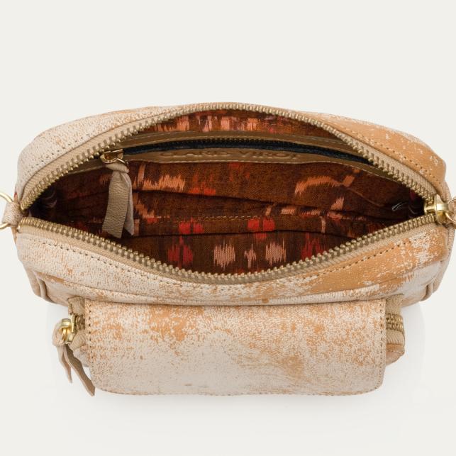 Claris Virot Sac Cuir Charly Sable Blanc