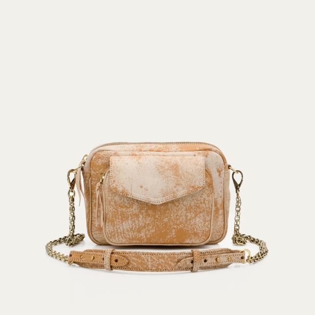 claris virot Sac Cuir Charly Sable Blanc