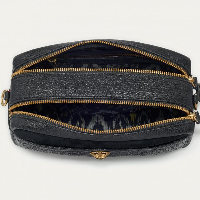 Claris Virot Sac Cuir Embossé Croco Lily Noir