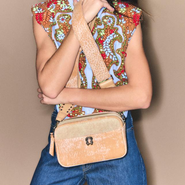 Claris Virot Sac Cuir Lily Sable Blanc