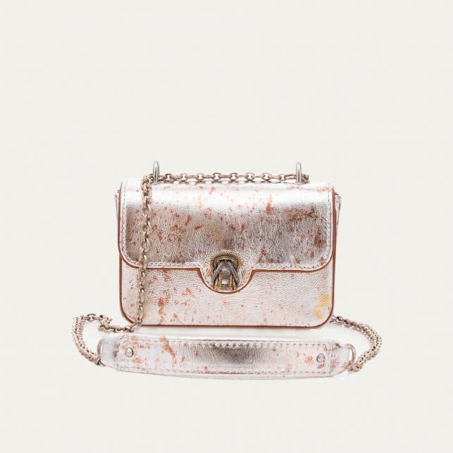 Claris Virot Sac Cuir Mini Ava Oxy Metal