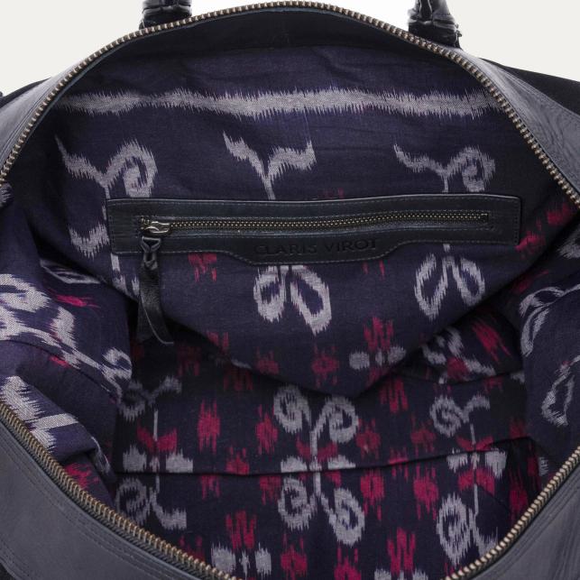 Claris Virot Sac De Voyage Veau Velours Vito Noir