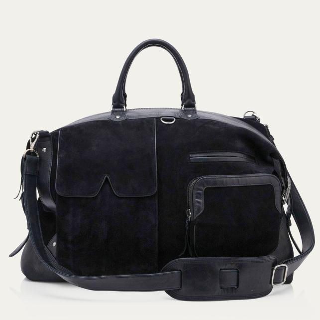 claris virot Sac de Voyage Veau Velours Vito Noir