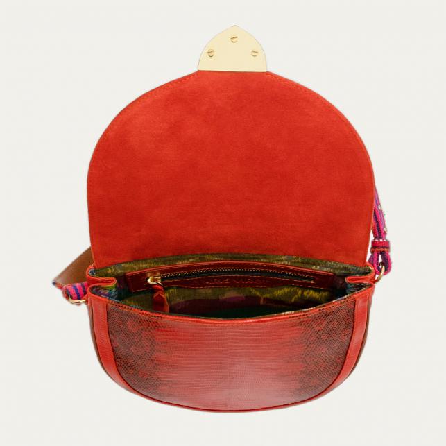 Claris Virot Sac Lézard Big Victoria Orange Goyave