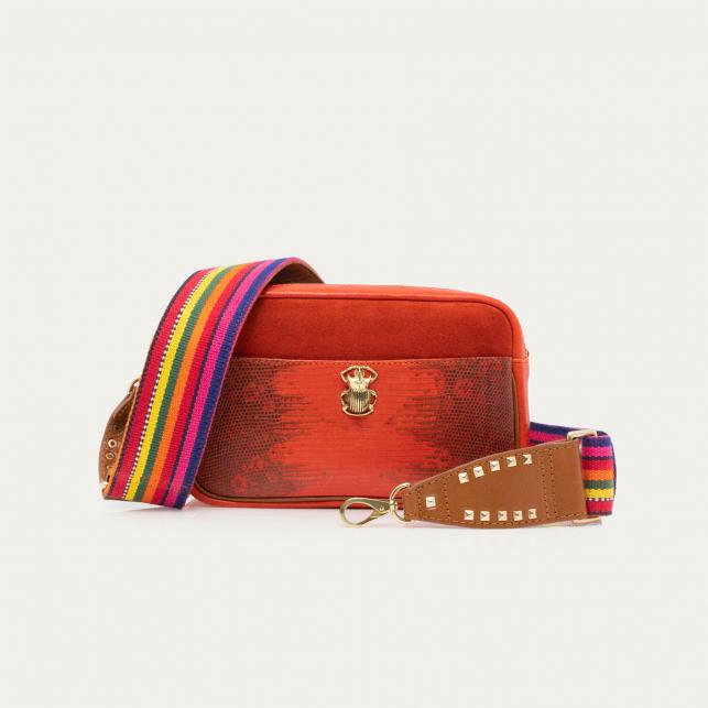 claris virot Sac Lézard Lily Orange Goyave