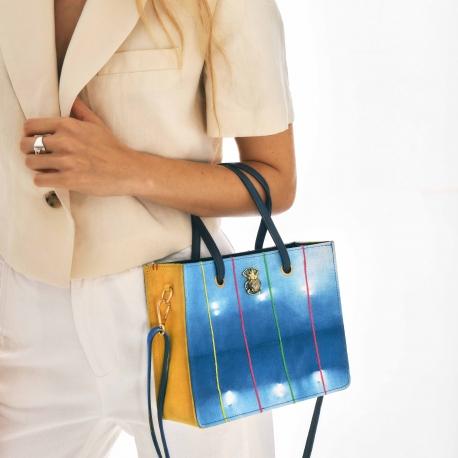 Claris Virot Sac Mini Cabas Archi Indigo Bologan