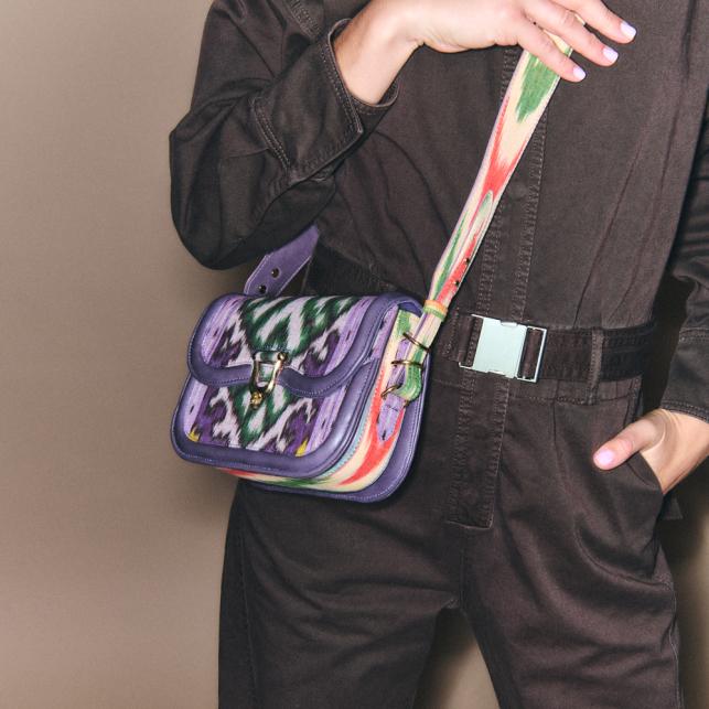 Claris Virot Sac Mini Manon Tissu Lune Violet