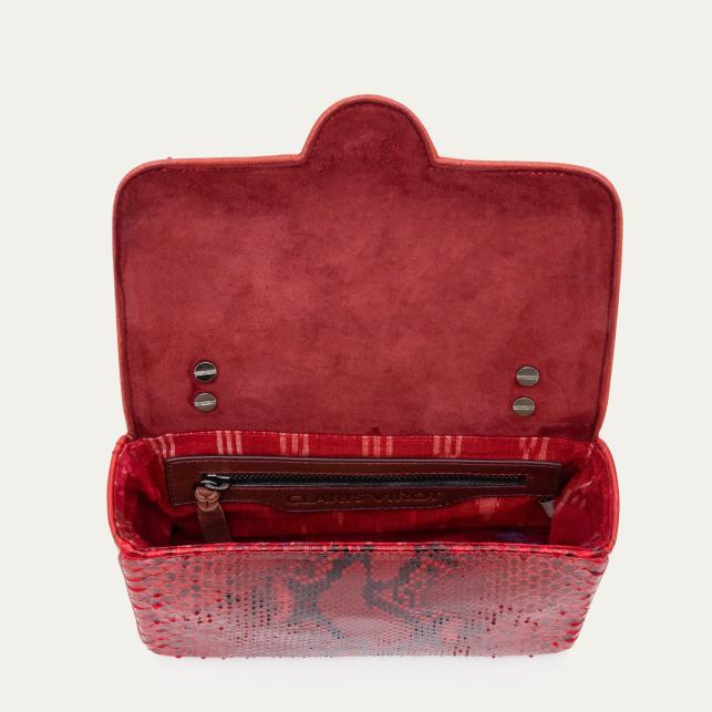 Claris Virot Sac Python Ava Medium Rubis