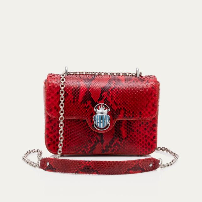 Claris Virot Sac Python Ava Medium Rubis