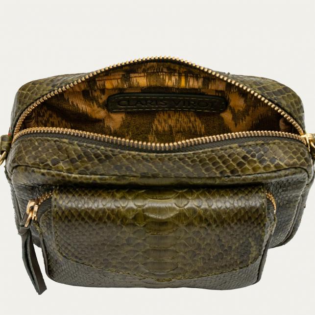 Claris Virot Sac Python Baby Charly Kaki