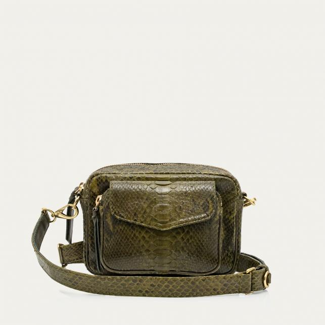 claris virot Sac Python Baby Charly Kaki