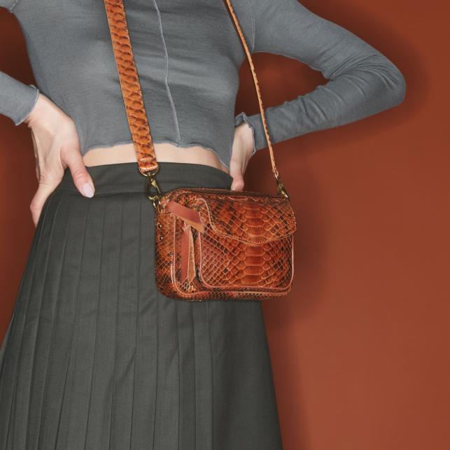 Claris Virot Sac Python Baby Charly Moka