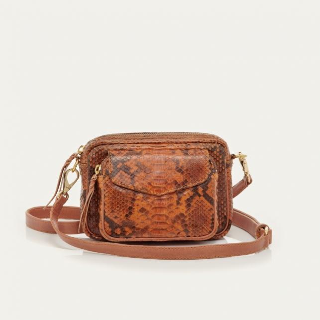 claris virot Sac Python Baby Charly Moka
