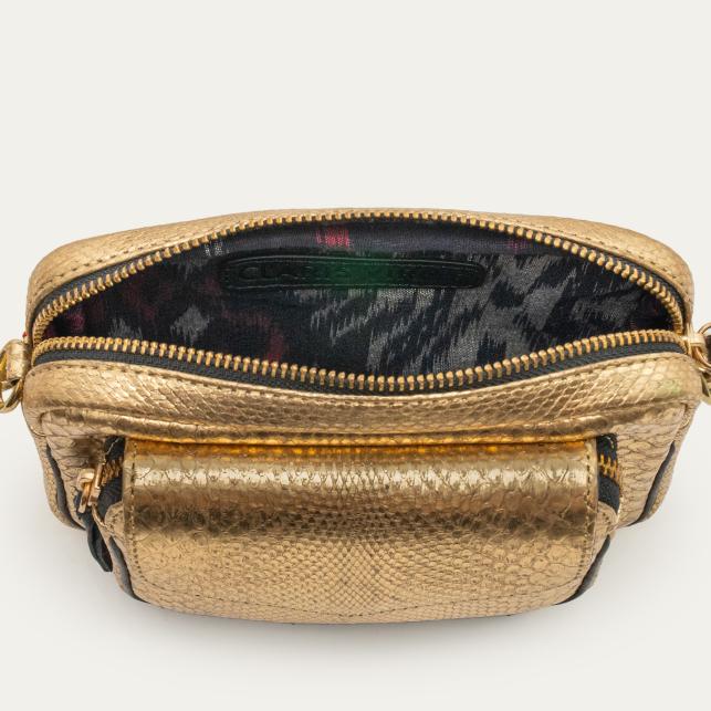 Claris Virot Sac Python Baby Charly Or