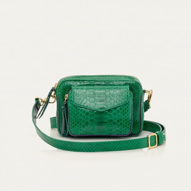 claris virot Sac Python Baby Charly Vert Pelouse