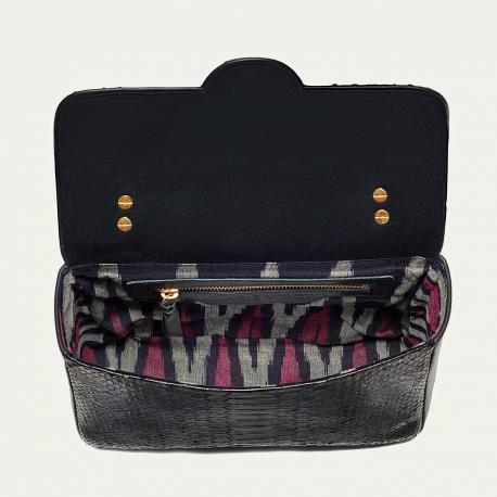 Claris Virot Sac Python Big Ava Beetle Noir