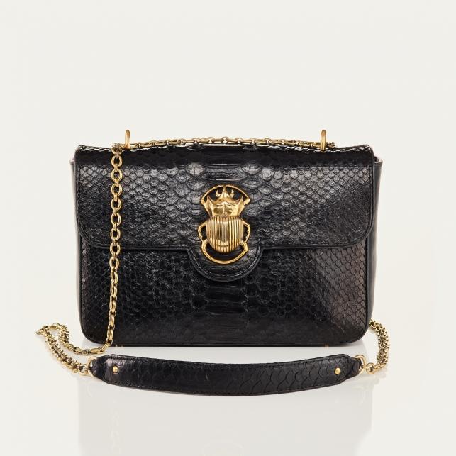 claris virot Sac Python Big Ava Beetle Noir