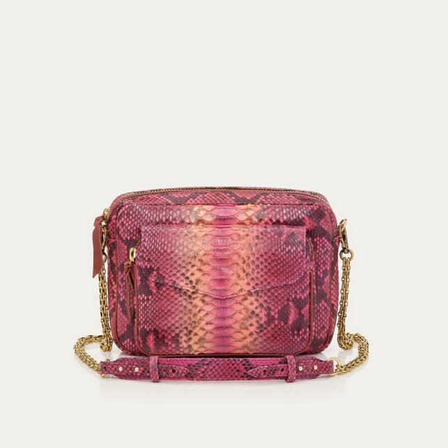 claris virot Sac Python Big Charly Bordeaux Rose