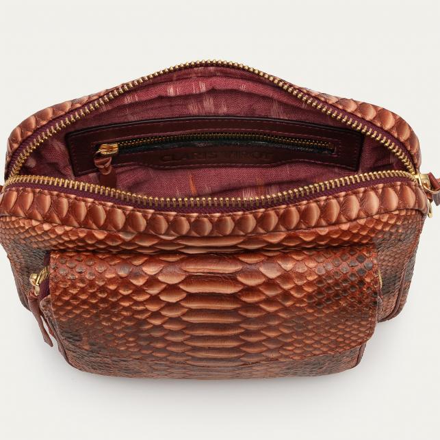 Claris Virot Sac Python Big Charly Cuivre Lavé
