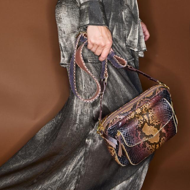 Claris Virot Sac Python Big Charly Oeil De Tigre