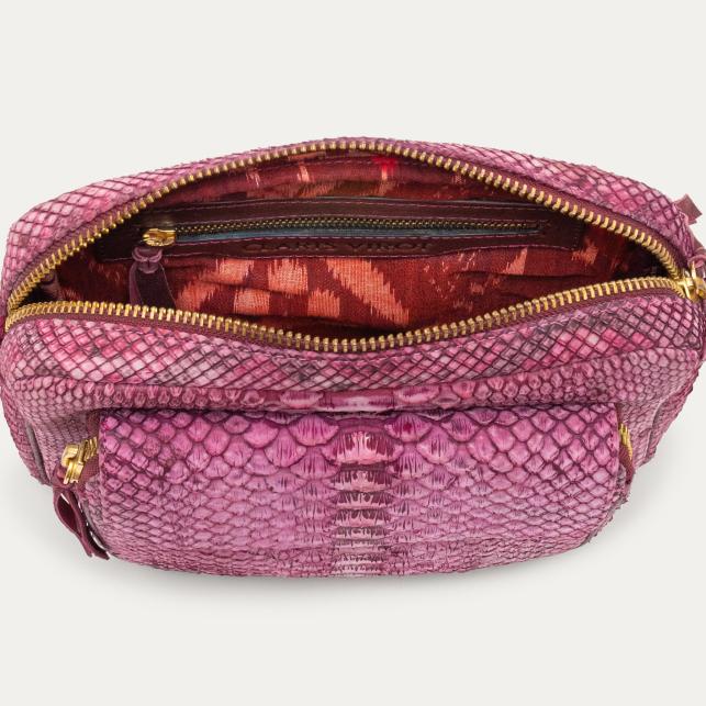 Claris Virot Sac Python Big Charly Pourpres Mixés