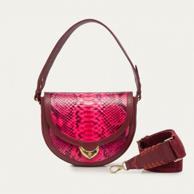 Claris Virot Sac Python Big Victoria Celosia Rose