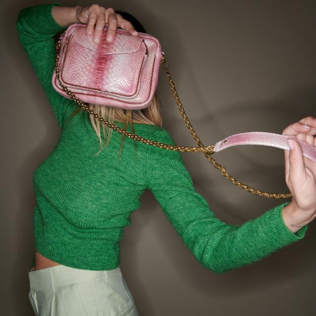 Claris Virot Sac Python Charly Bordeaux Delavé