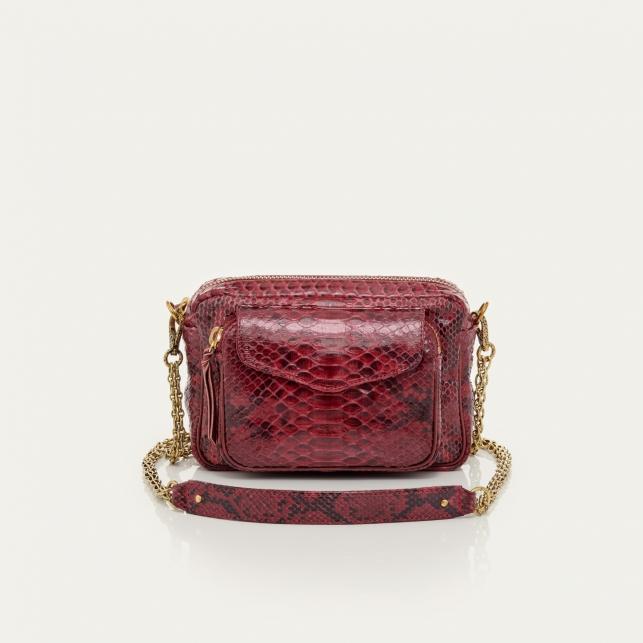 claris virot Sac Python Charly Burgundy