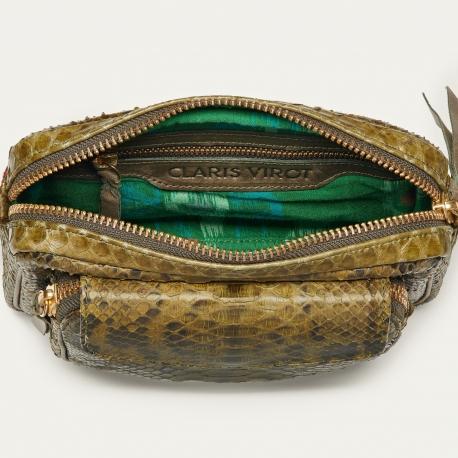 Claris Virot Sac Python Charly Dark Kaki